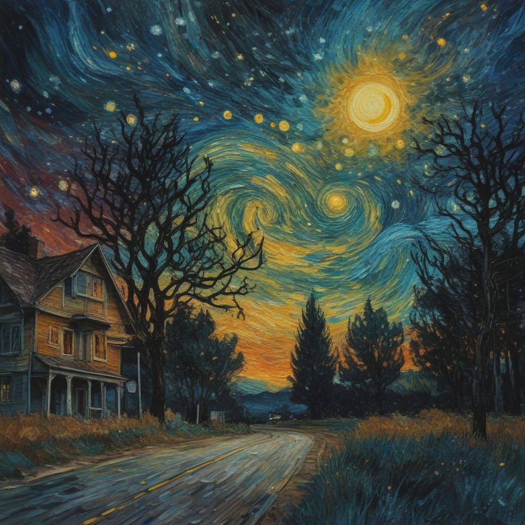 Starry Night Sky in Vibrant Hues