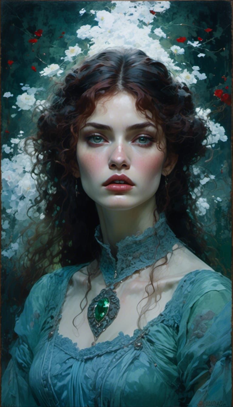 Sinister Vampiress as Detailed Matte Painting