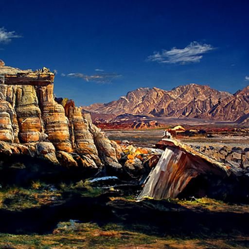 Nevada Landscape Oil Painting by James Gurney Style