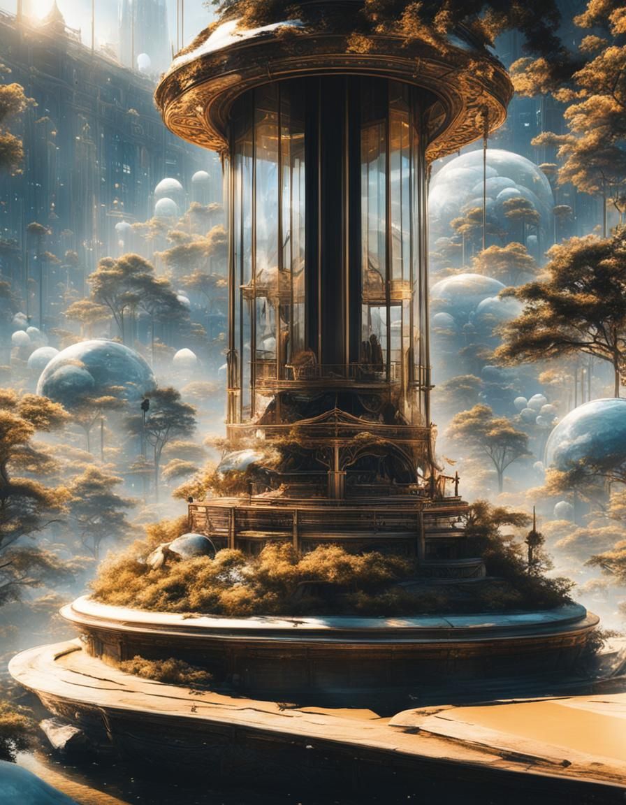 Dreamy High Contrast Utopia Landscape