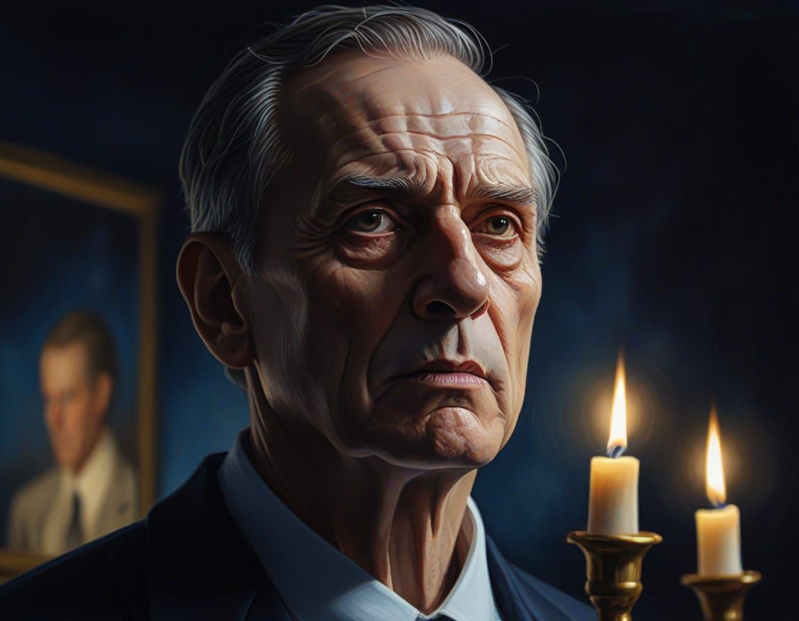 Surreal Father Figure in Oil Painting Style