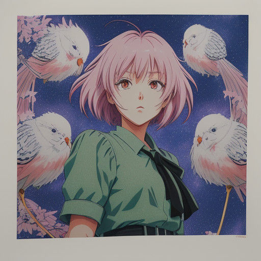 Galactic Anime Goddess with Violet Crystals