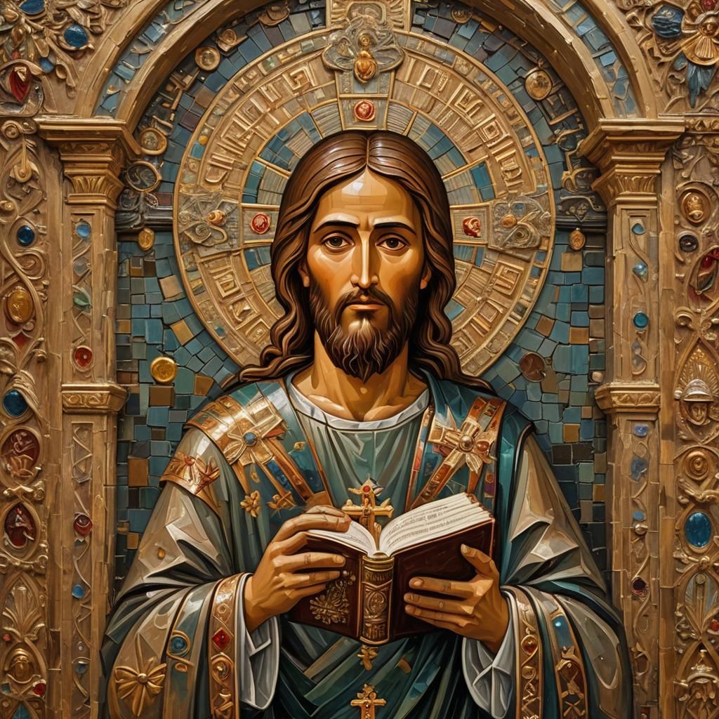 Jesus Christ Iconography in Neo-Byzantine Style