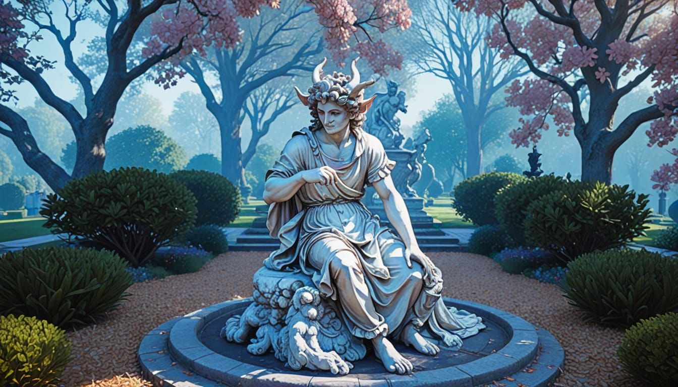 Mischievous Satyr in a Rococo Garden