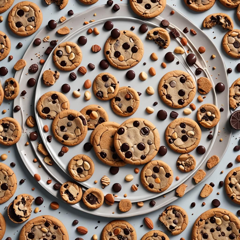 Hyperrealistic Cookie with Chocolate and Nuts