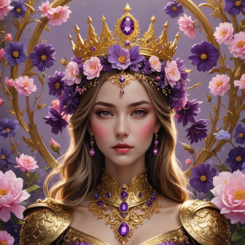 Colorful Geisha Portrait in a Foggy Forest