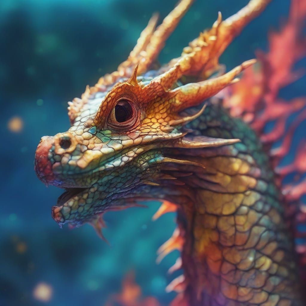 Majestic Sea Dragon in Vibrant Oil Painting