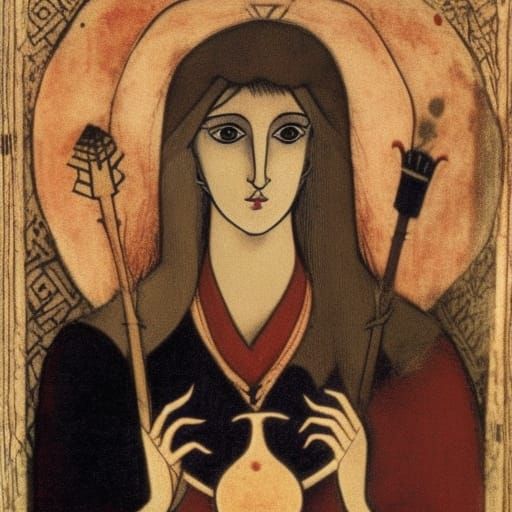 Noble Androgynous Vampire Lord in Icon Art Style