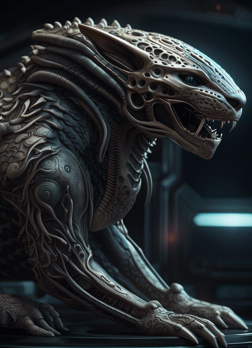 Xenomorph Jaguar E-Type: Hyperdetailed Concept Art