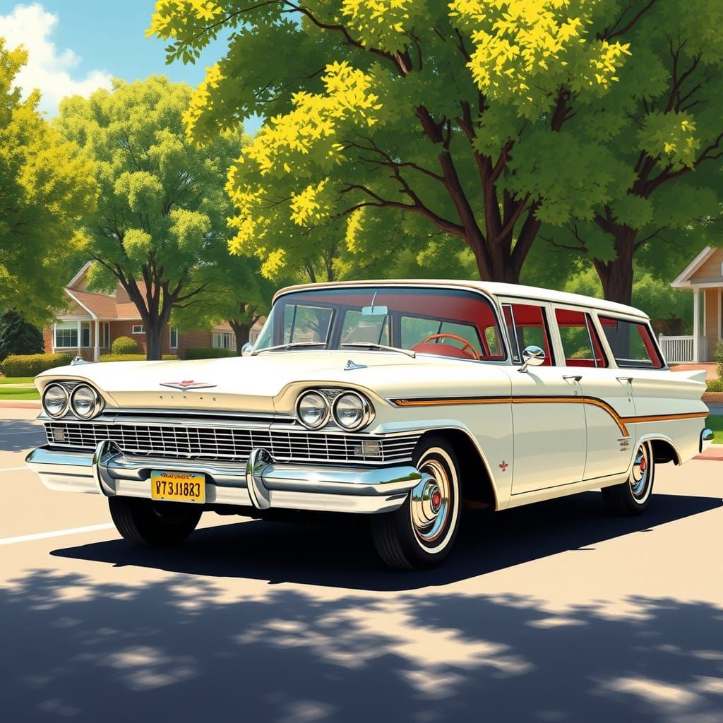 1960s Rambler Station Wagon in Retro Style