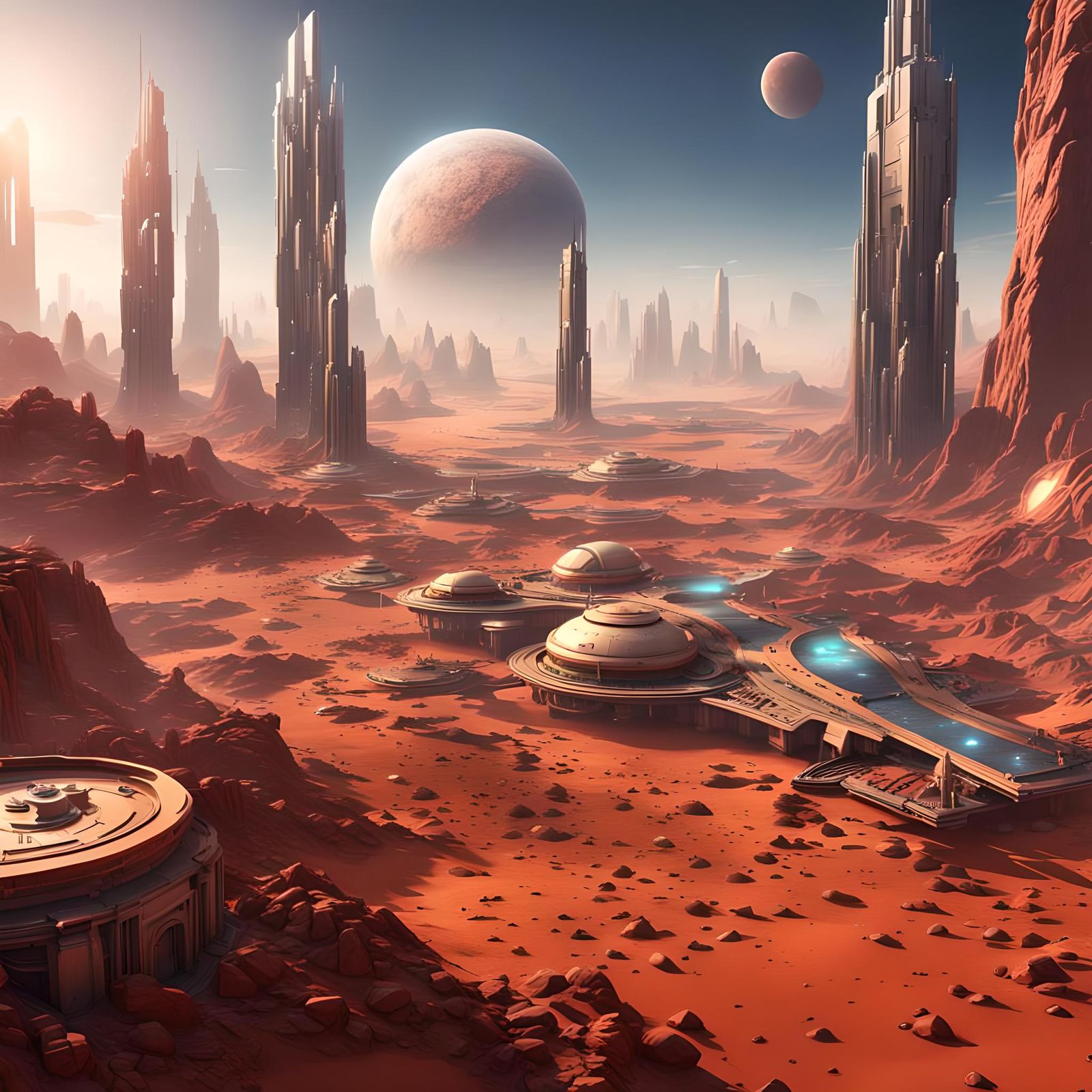 City on Mars planet