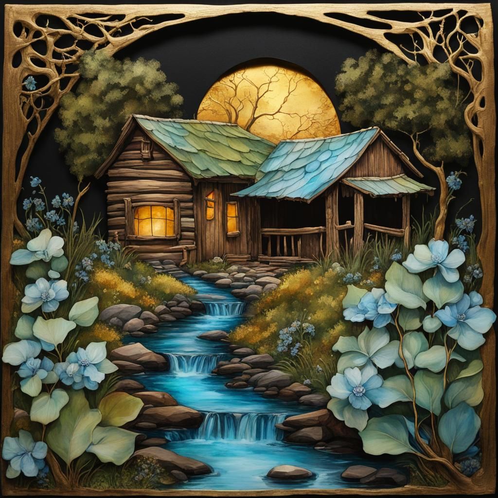 Fauvist Alcohol Ink Fantasy Illustration