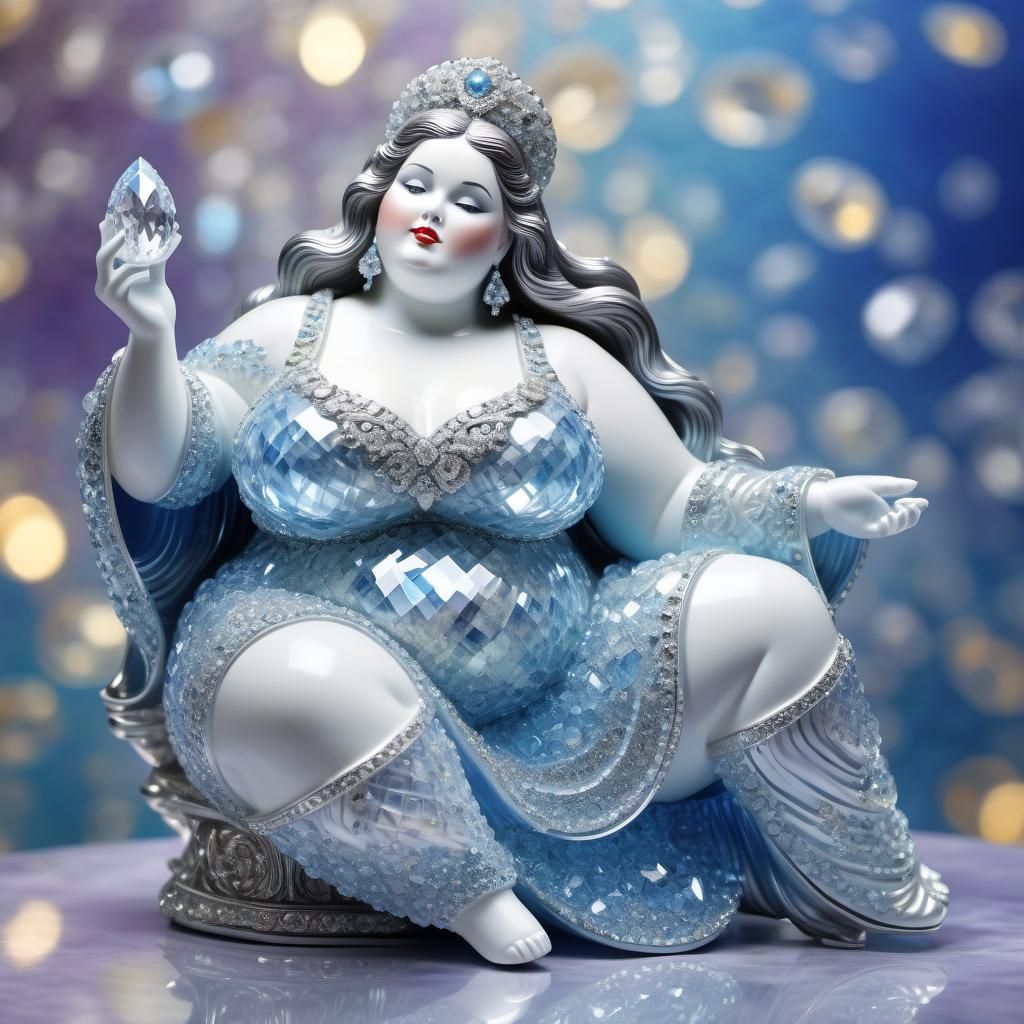 Crystal Figurine of a Beautiful Plus-Size Woman