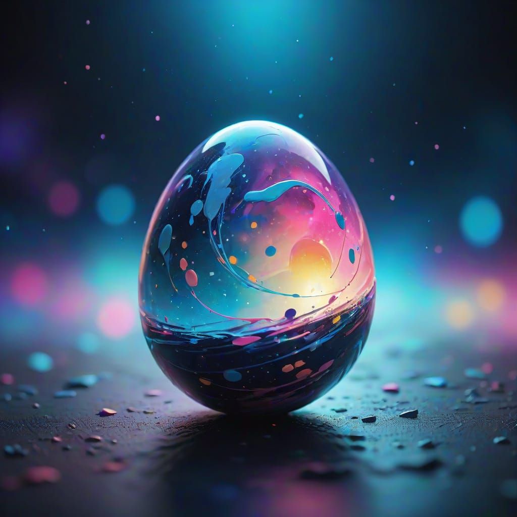 Ethereal Egg in Cosmic Glow
