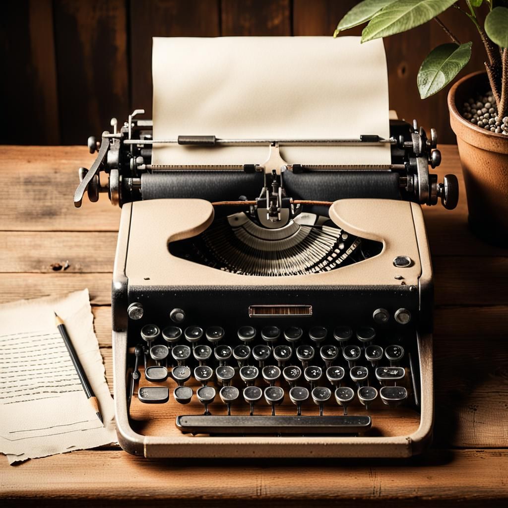 Vintage Still Life Photography: Distressed Typewriter and Ea...