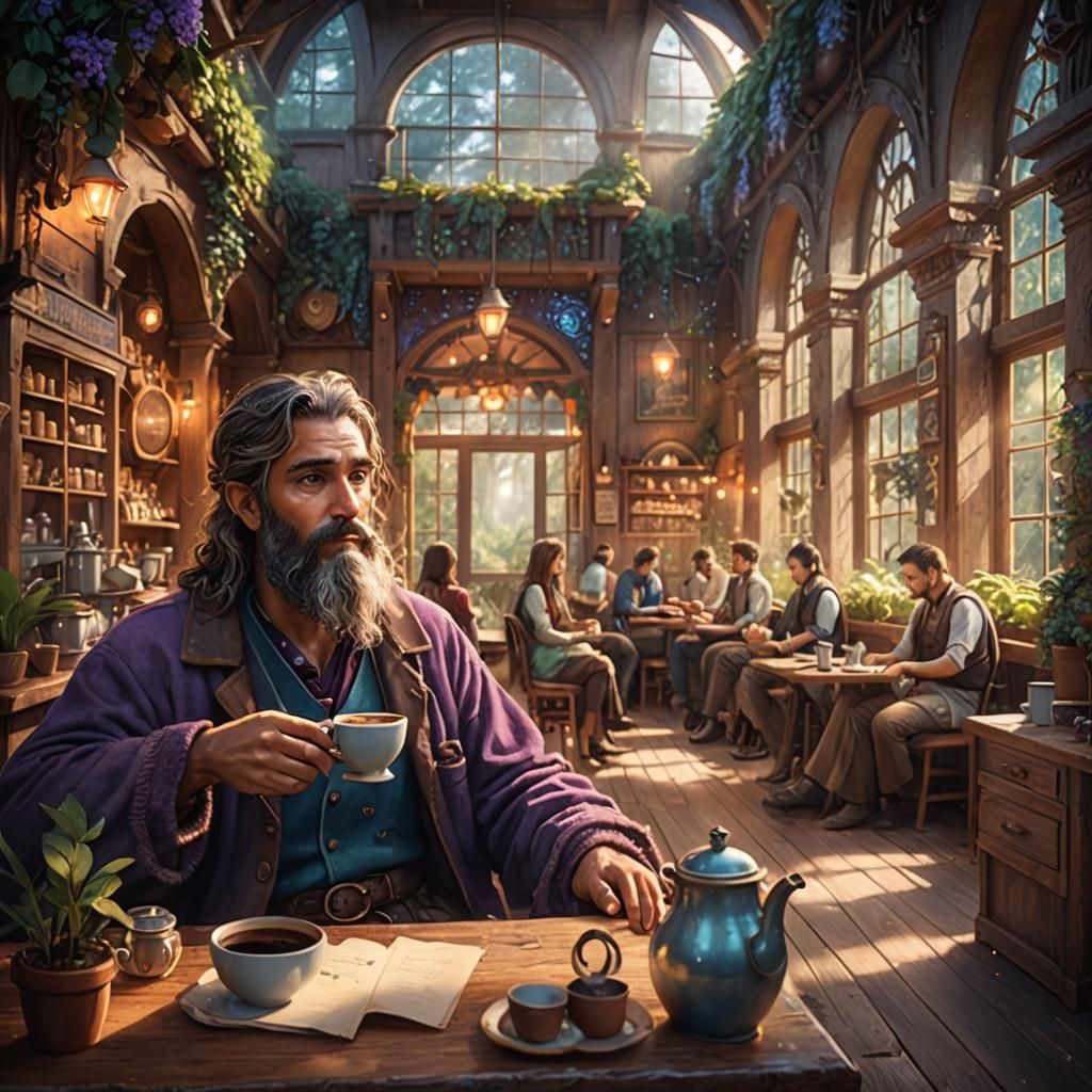 Mystical Forest Cafe: Fantasy Concept Art