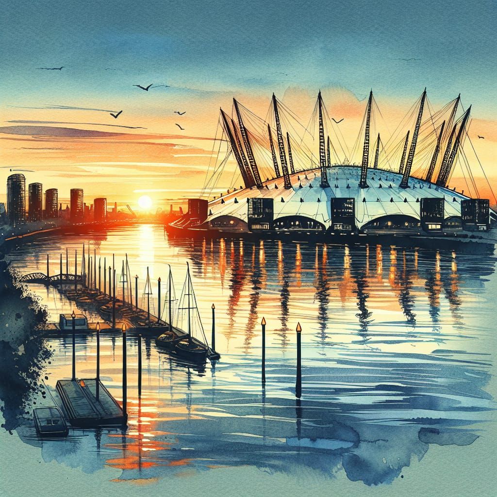 Twilight Sunset over the London O2 Arena