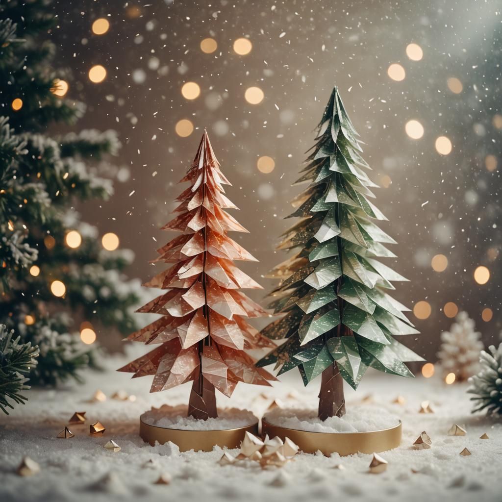 Christmas winter still life art, christmas tree, snow, decor...