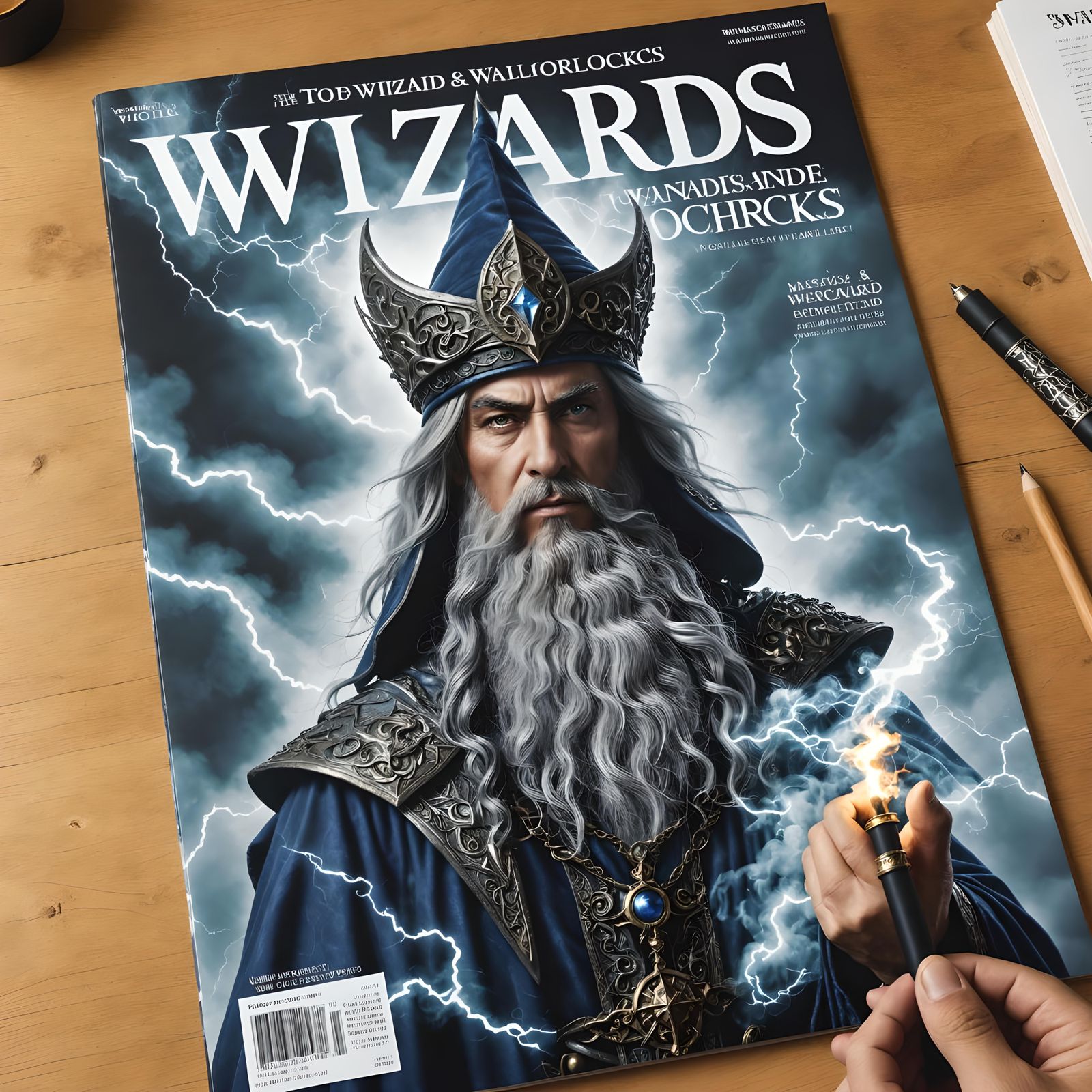 Mystical Wizard Magazine Cover: Vintage Fantasy Art