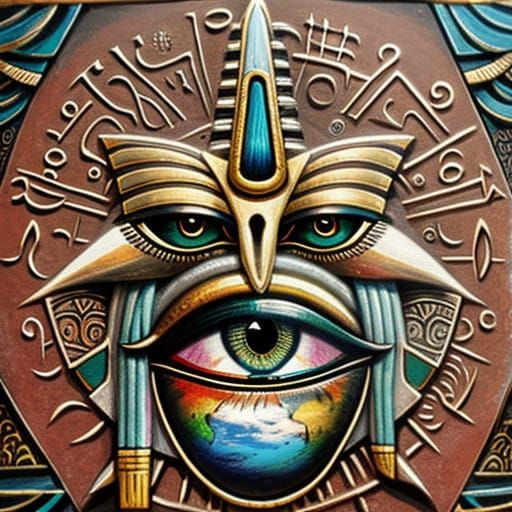 Ancient Egyptian Symbolism in Vibrant Colors