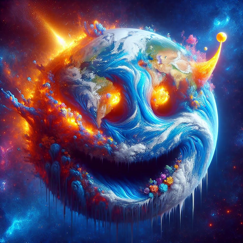 Earth Celebrates in Space: A Matte Painting