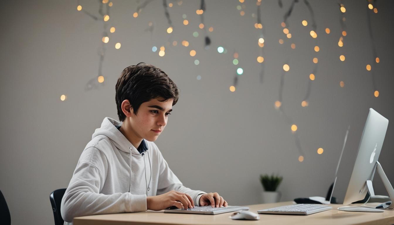 Happy Boy Programming on Apple Computer