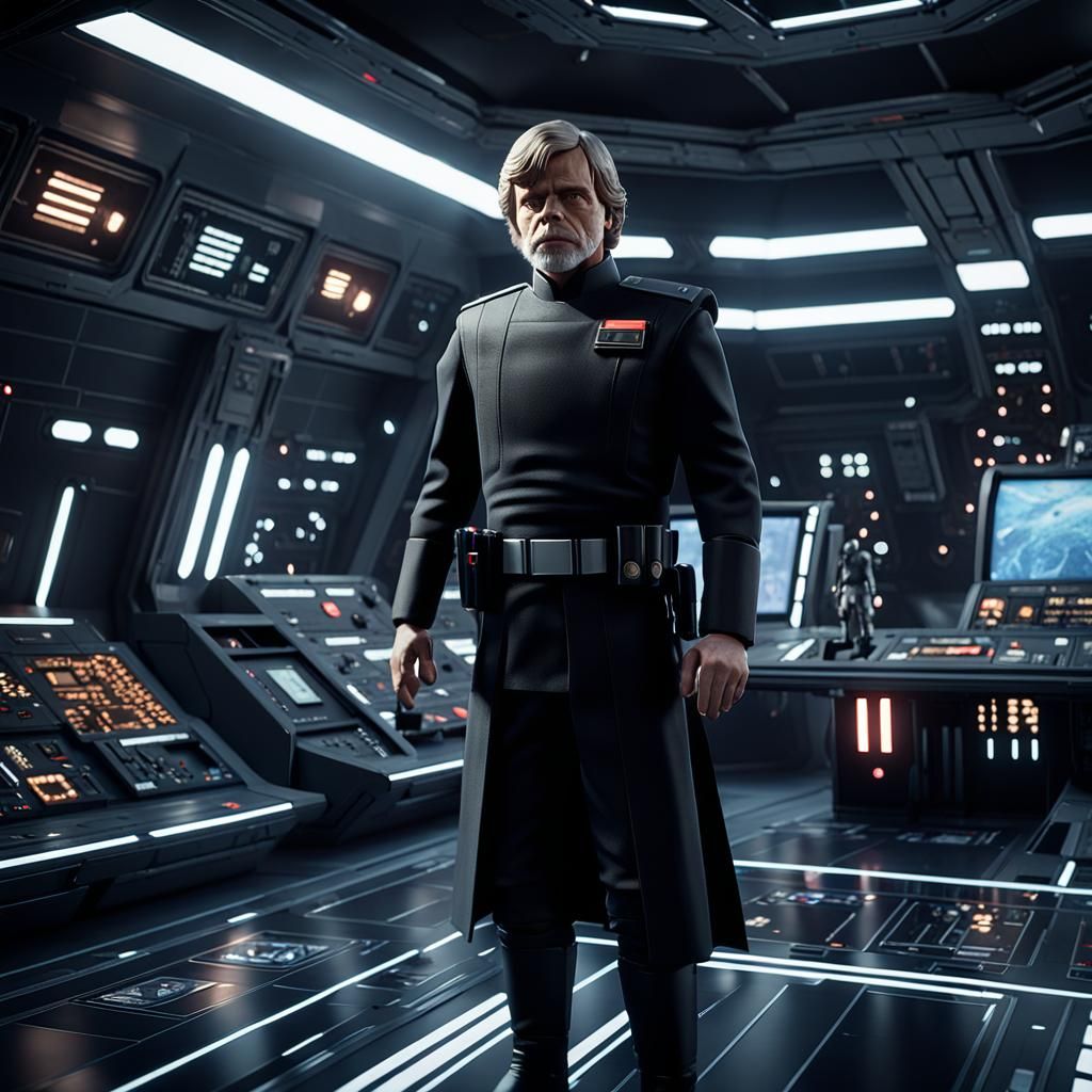 Luke Skywalker as Imperial Officer in 3D Cinematic Style