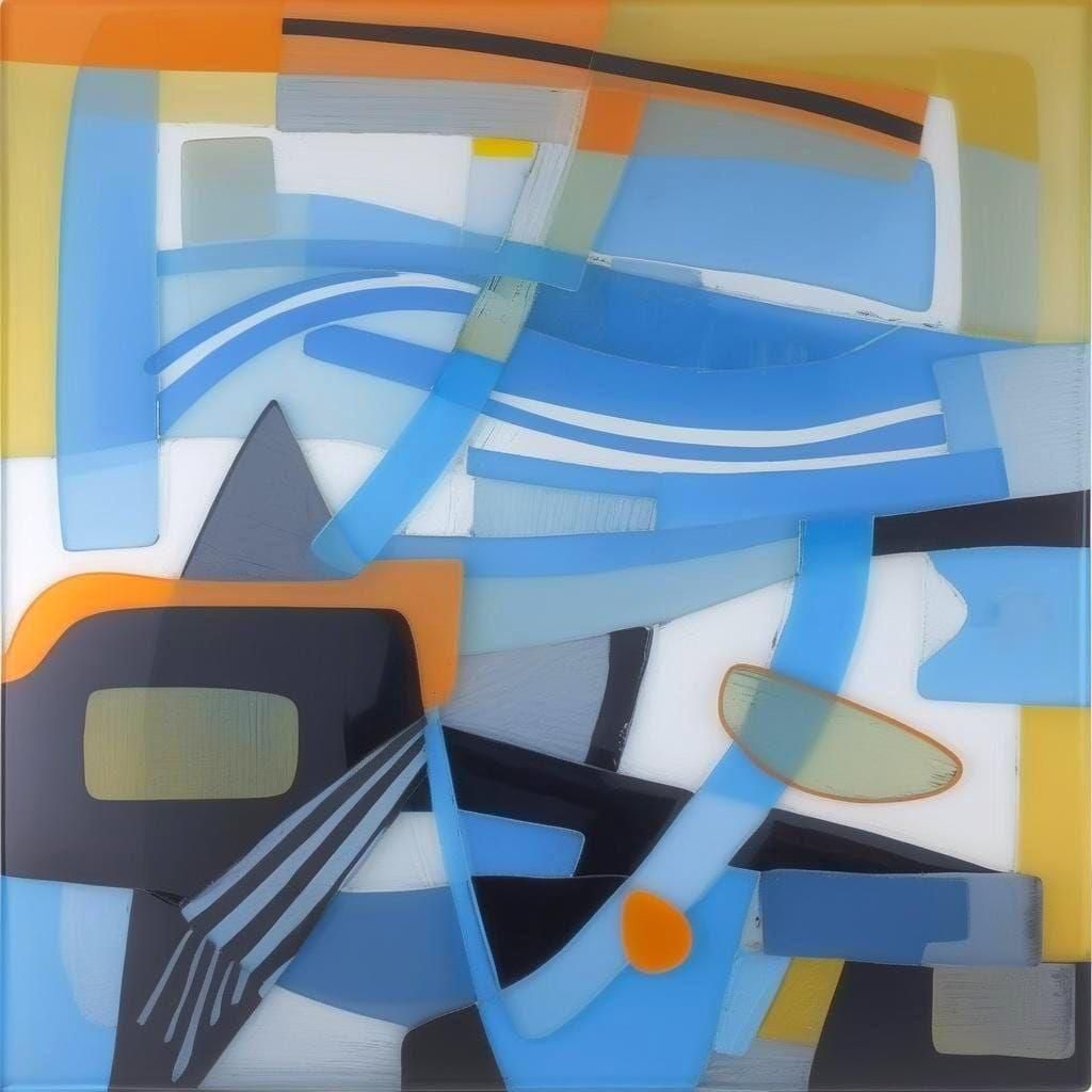 Abstract Translucent Glass Art in Bold Colors