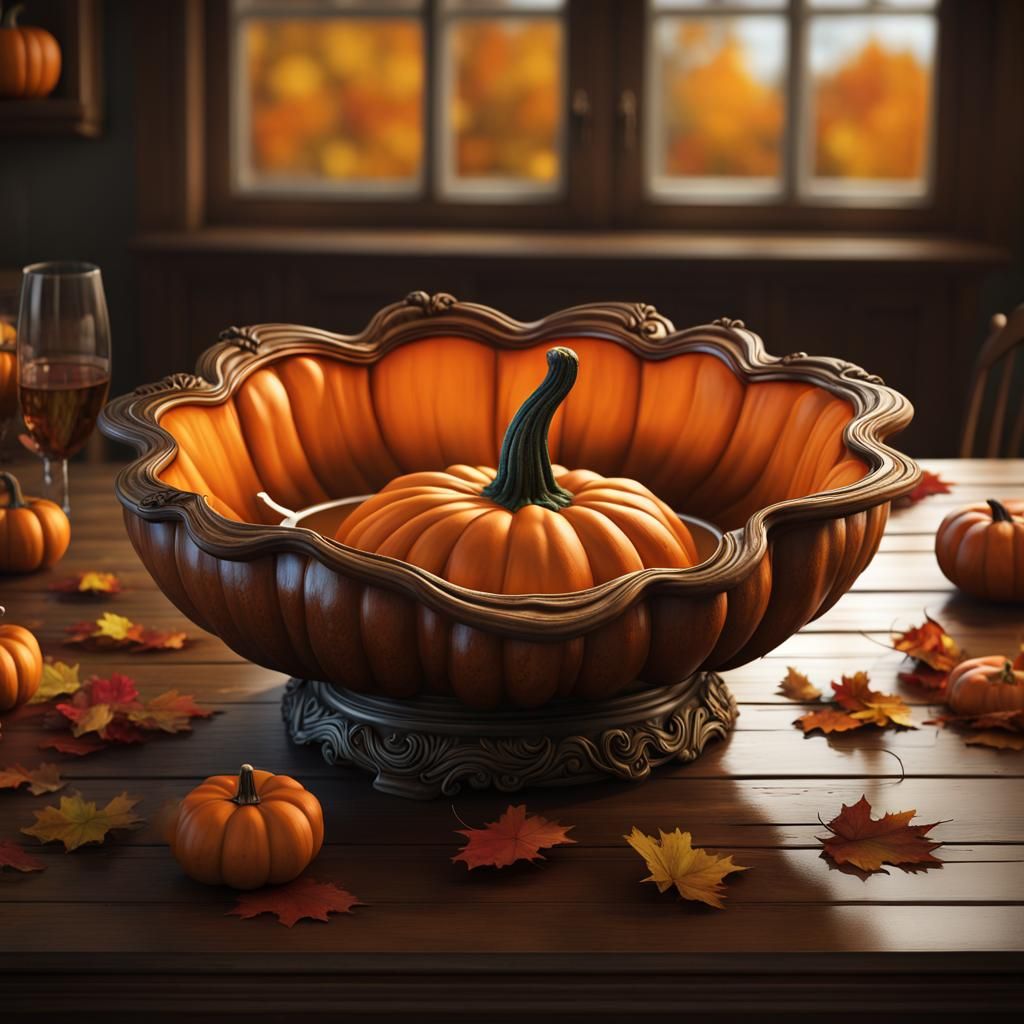 Thanksgiving Feast Perilously Balanced Still Life