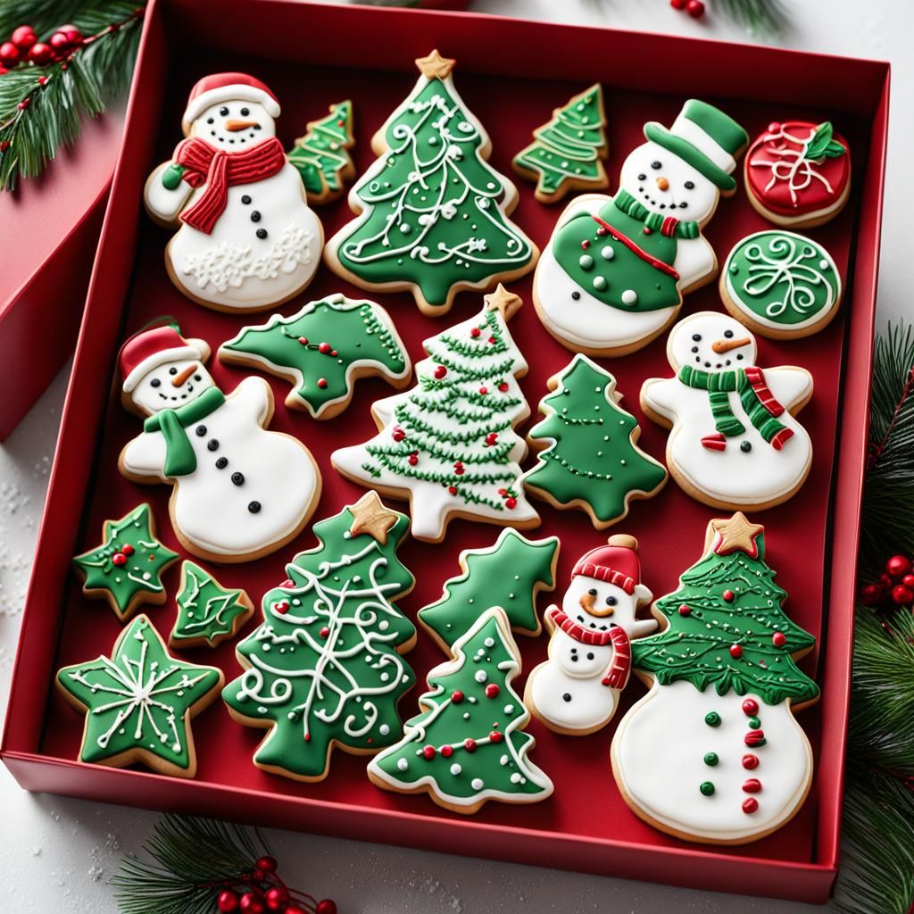 Festive Christmas Cookies in Detailed 8K Realism
