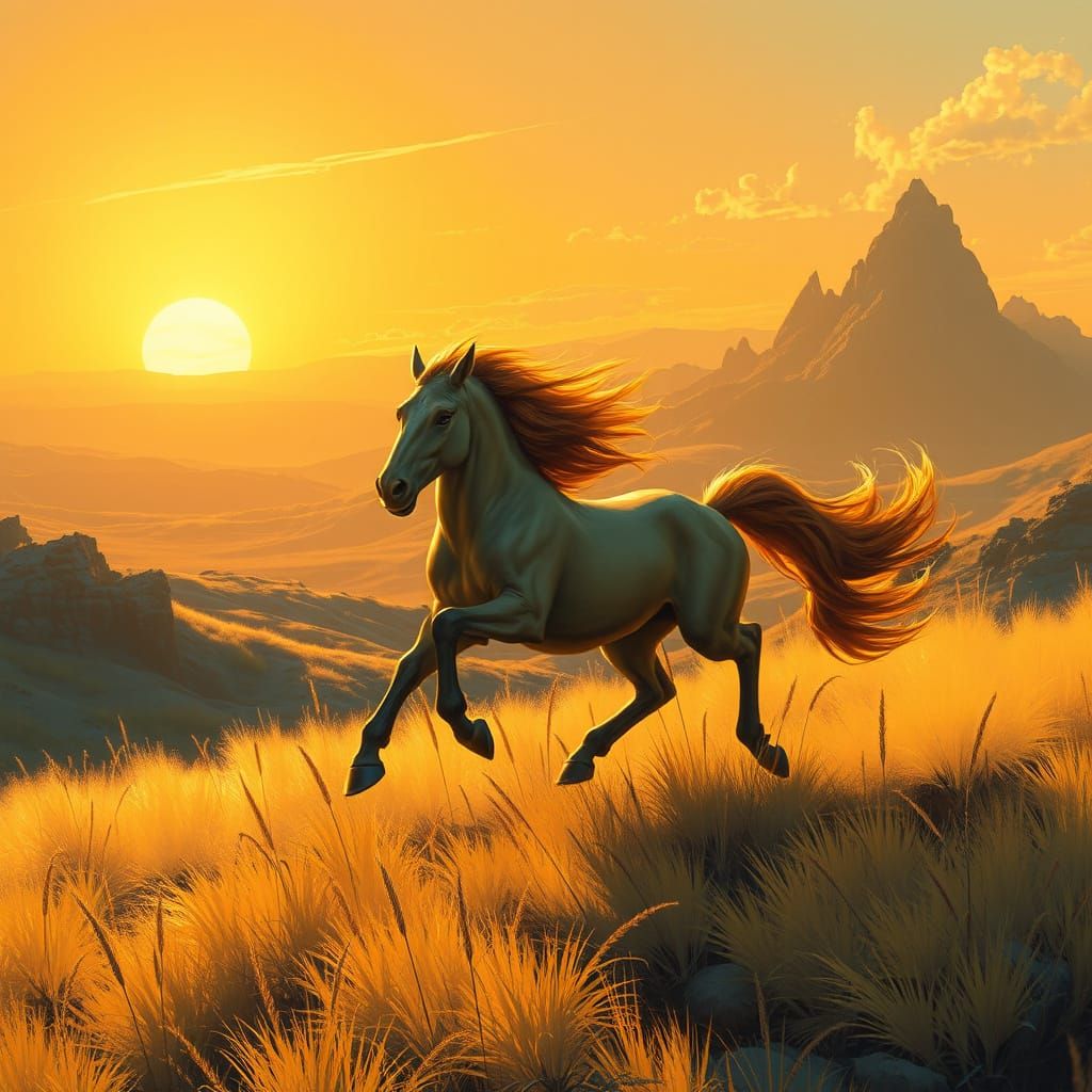 Centaurs Gallop Across Sun-Drenched Plains