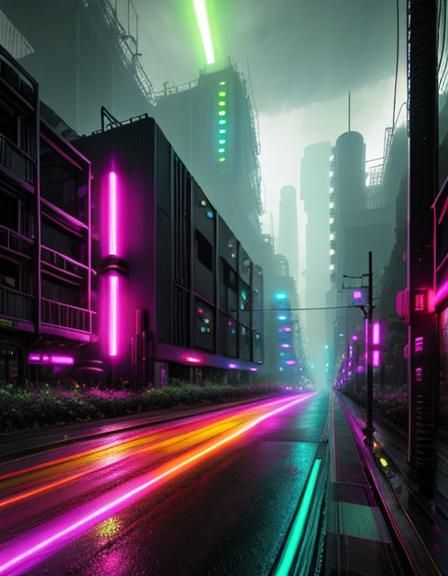 Hyperrealistic Carbonpunk Scene in Perfect Composition