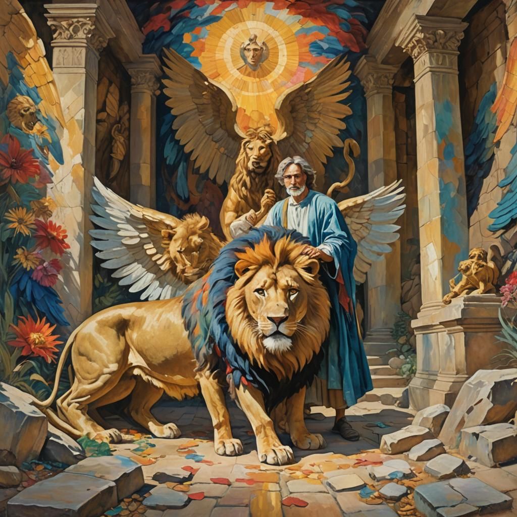 Daniel in Lion's Den: Epic Impressionist Masterpiece