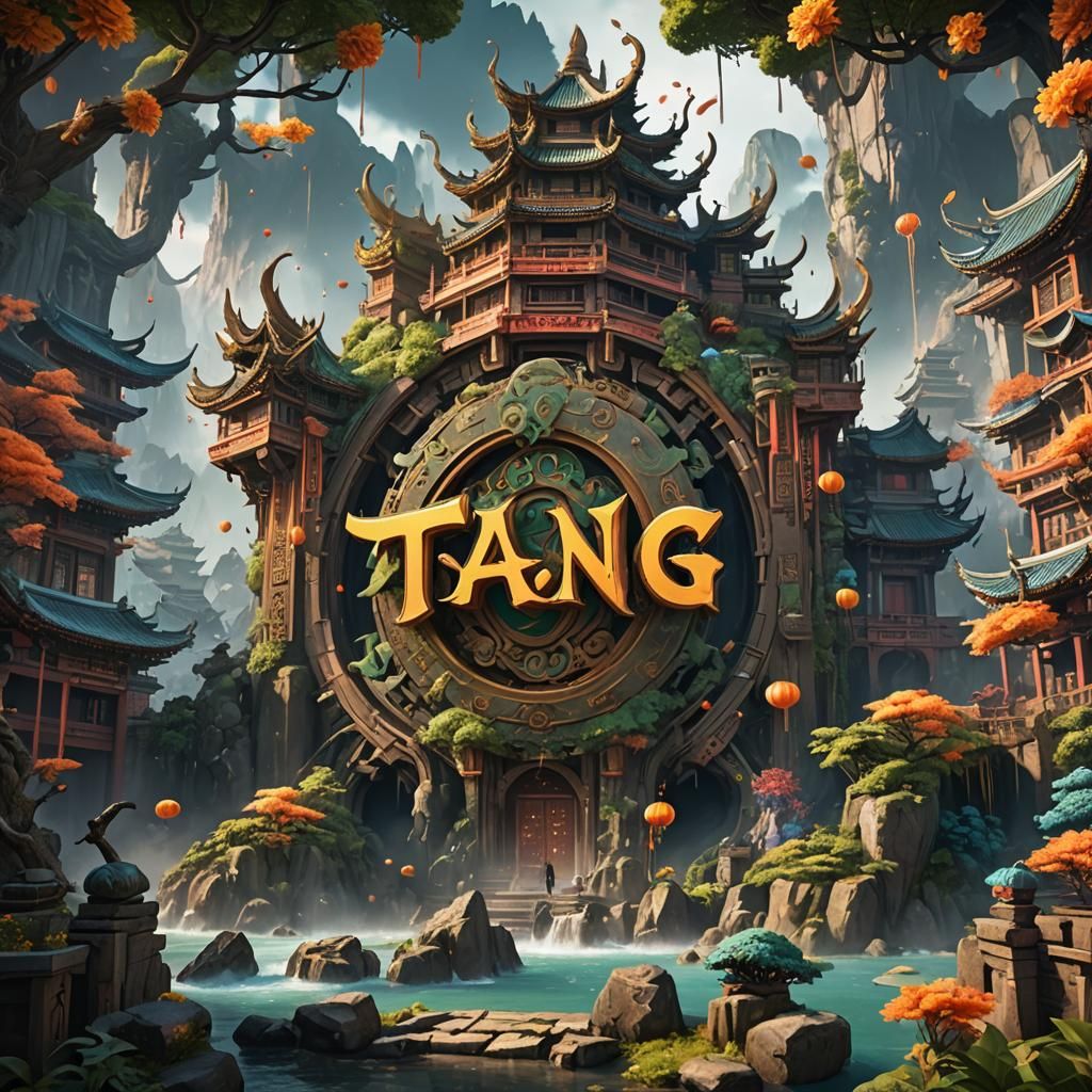 Fantastical Word Art for Tang Gang in Deep Color