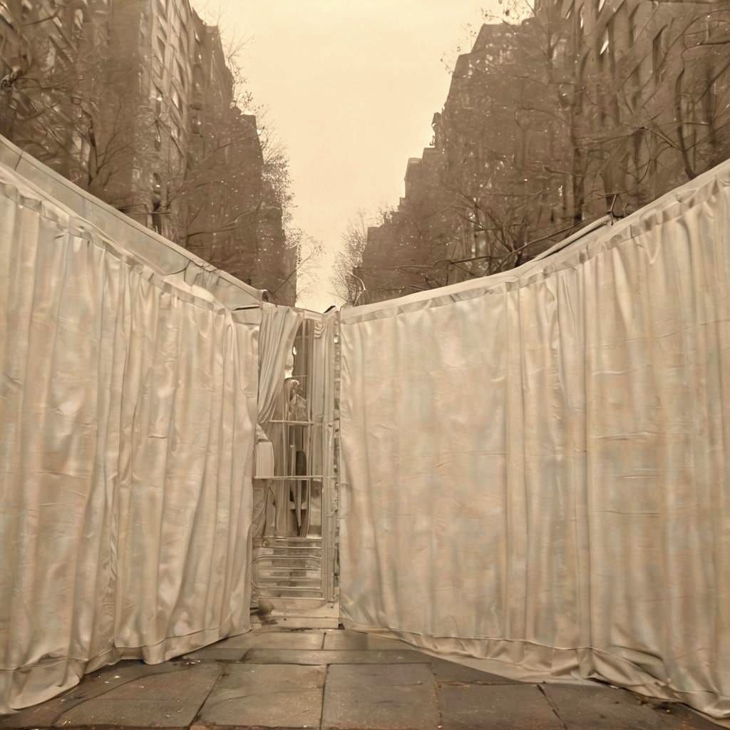 New York 'The Gates' Project, in an Abstract Style