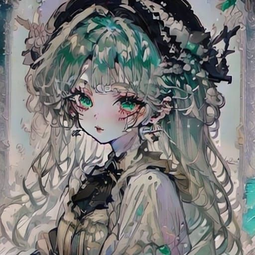 Anime Girl Portrait in Noir Style