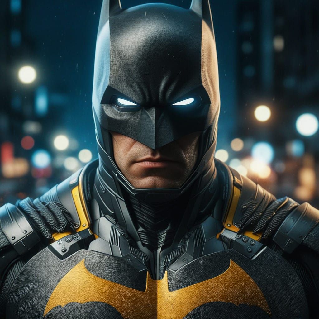 Batman in Heavy Armor with Yellow Emblem