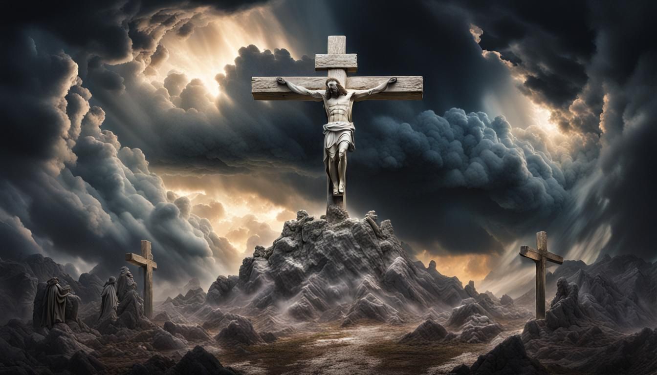 Christ's Passion: Calvary Under Godrays