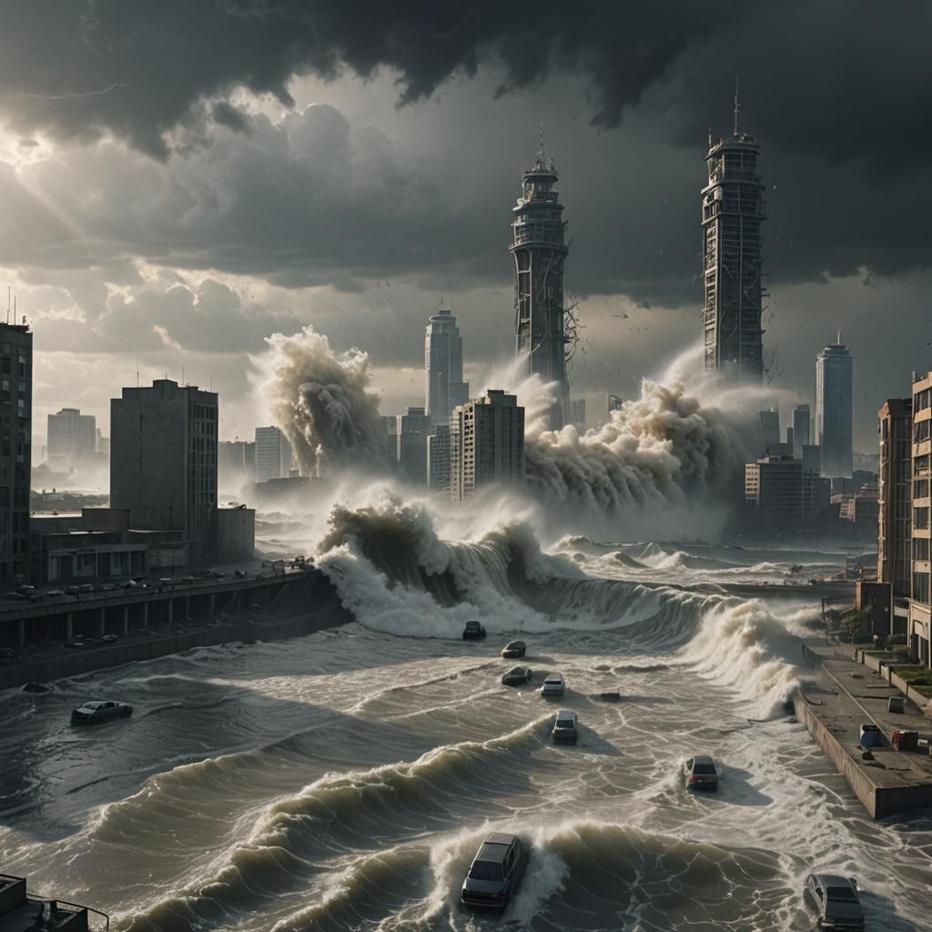 Colossal Tidal Wave About to Hit Deserted City