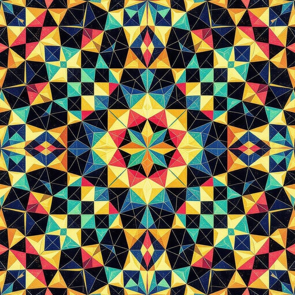 Vibrant Tessellations in Rainbow Hues
