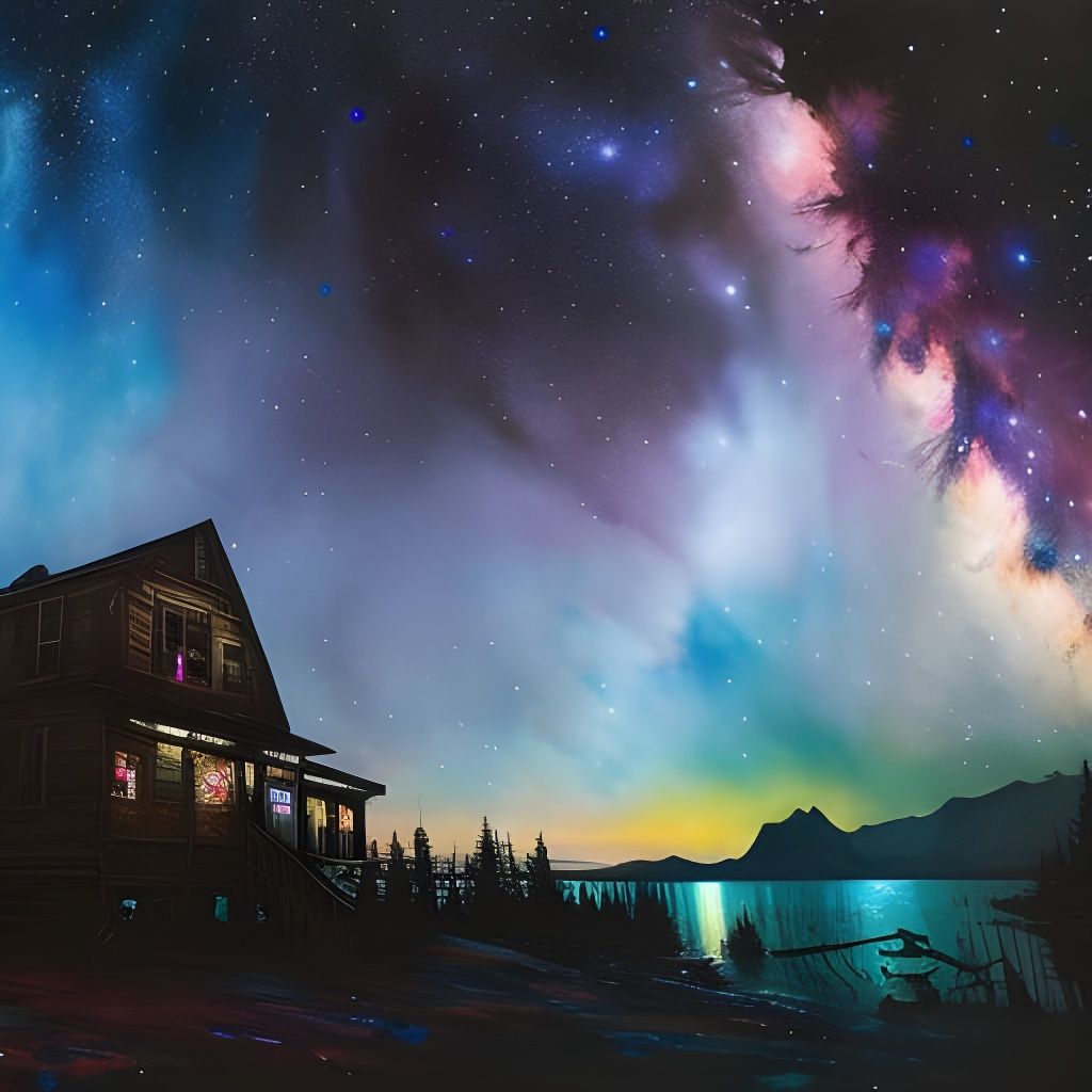 Swirling Ink Night Sky in Volumetric Lighting