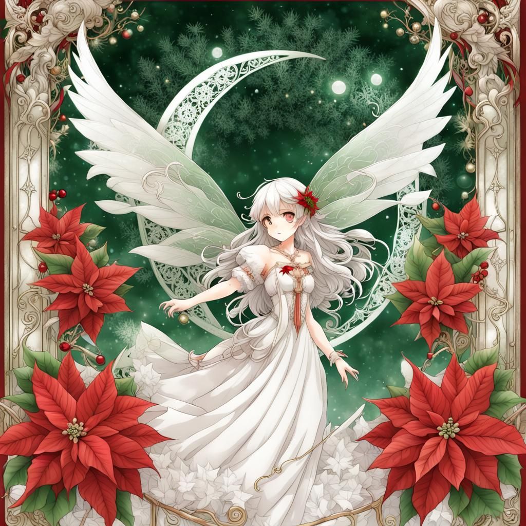 Christmas Fairy Emerging from Narnia in Anime Style