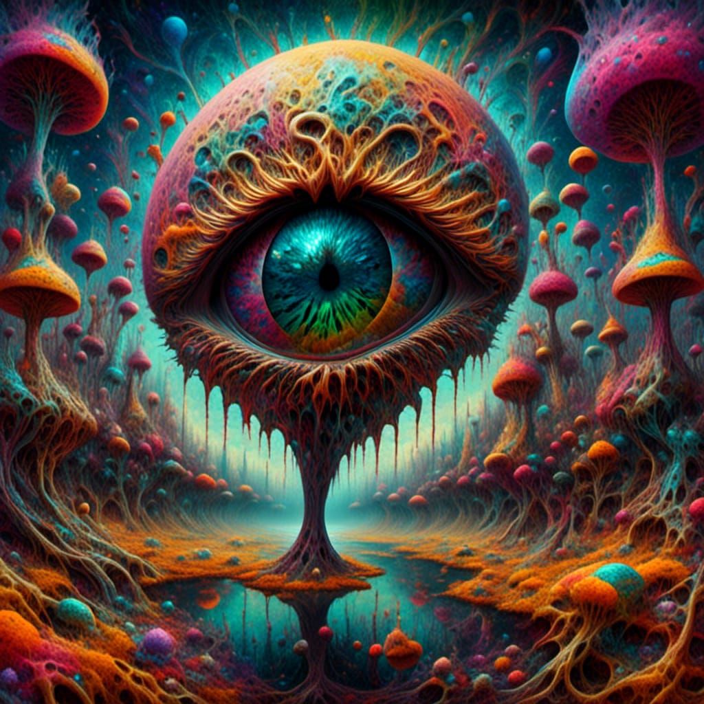 Psychedelic Alien Entity in Hyperrealistic Digital Art