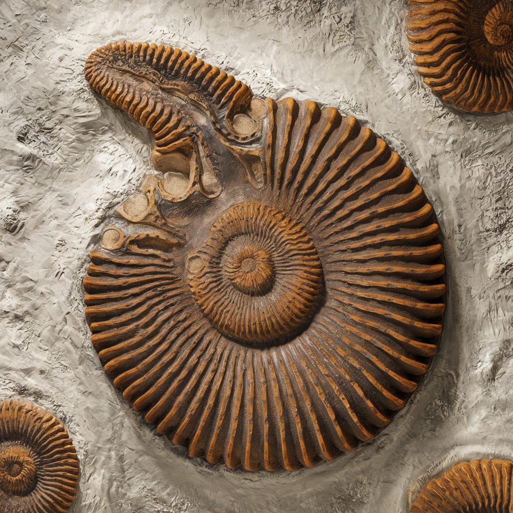 Vibrant Crinoid Fossils in a Whimsical, Impressionist Style