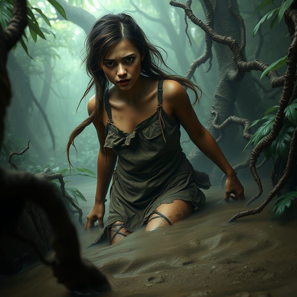 Damsel in Distress, Trapped in Jungle Quicksand