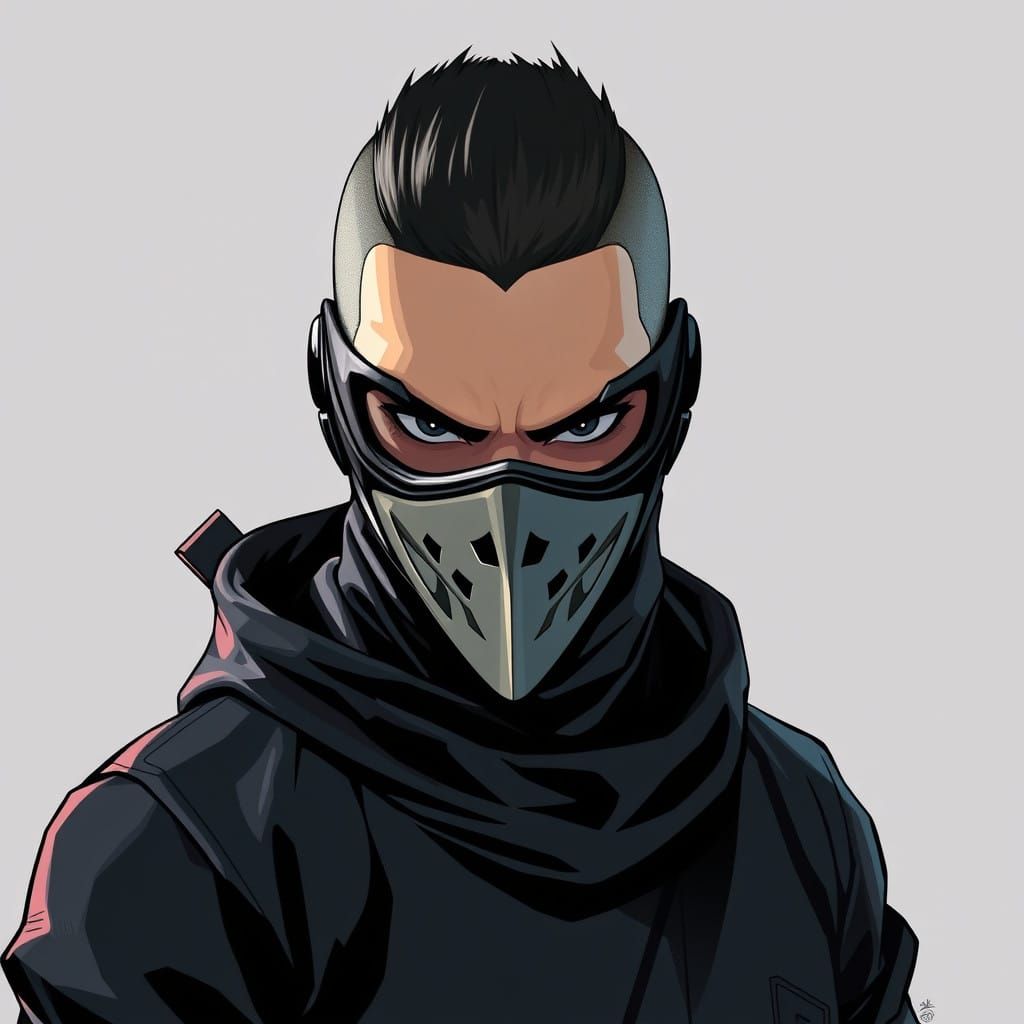 Futuristic Ninja with Sleek Low Taper Fade