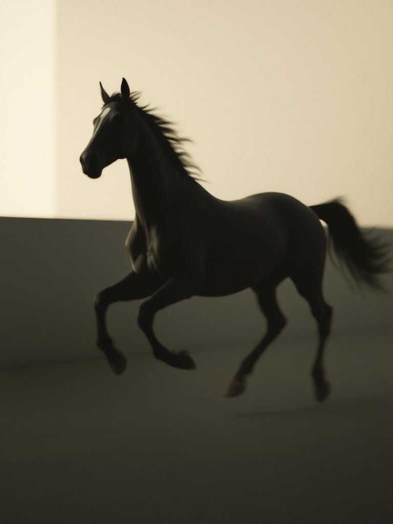 Horse Running Free in Architectural Minimalism Style
