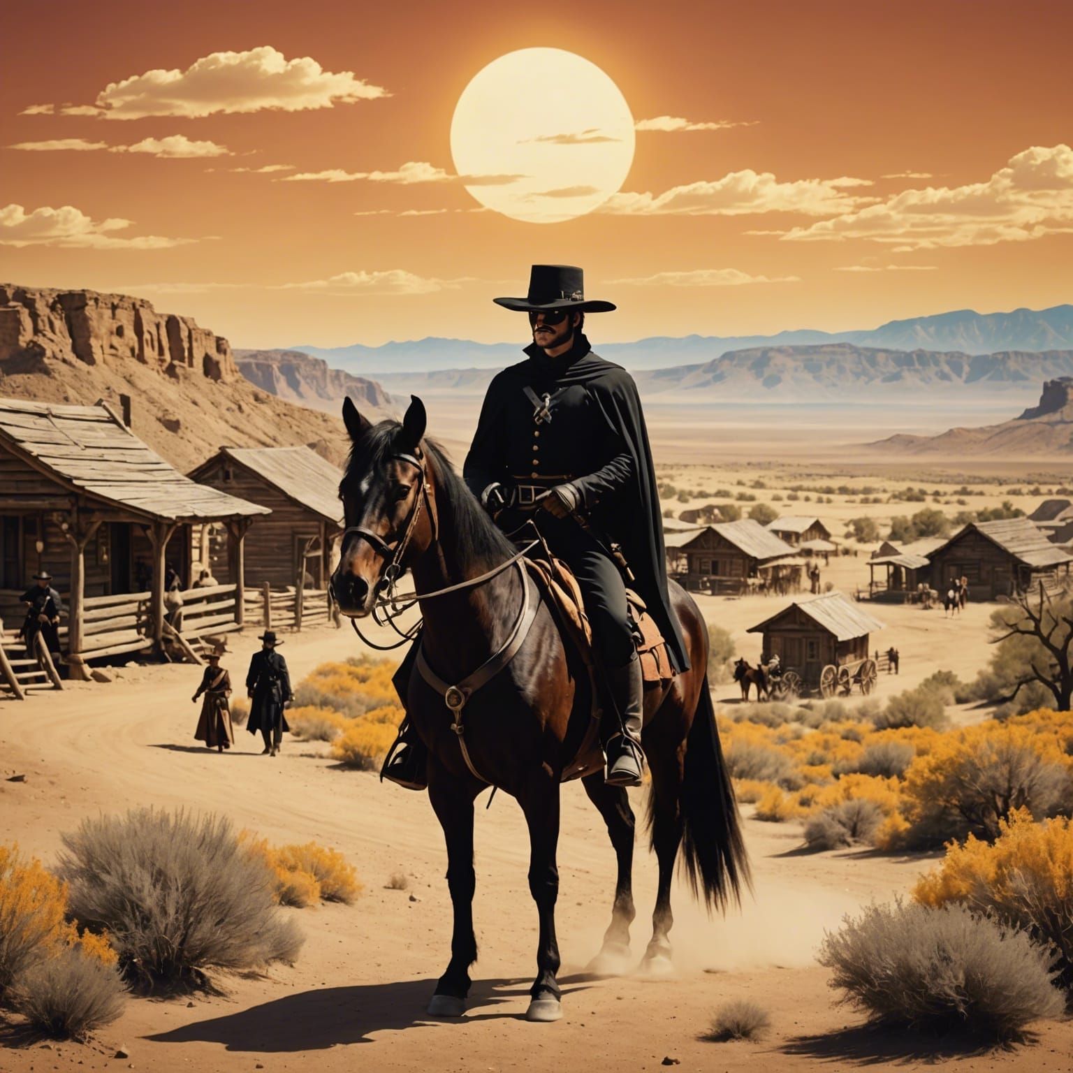 Zorro Visits High Chaparral: Early 1900s Anime Photo