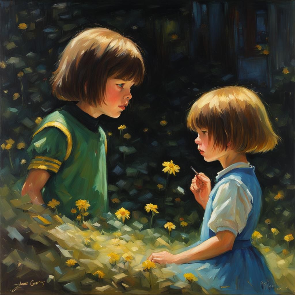 Chara and Frisk: Oil Painting Portrait