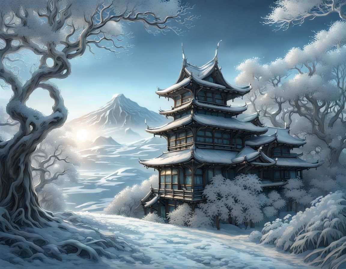 Wintery Elven Homes in Japanese Style
